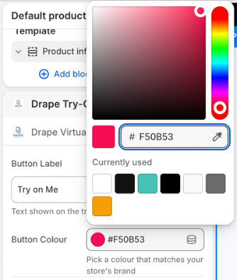 Customise button position